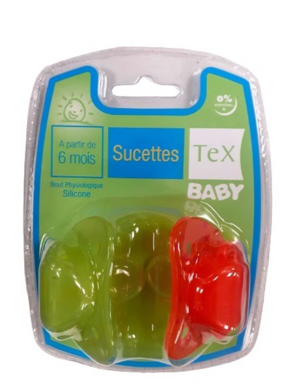 Image of (inner) Silicone Pacifiers Tex 2pk 6mth  Pk12