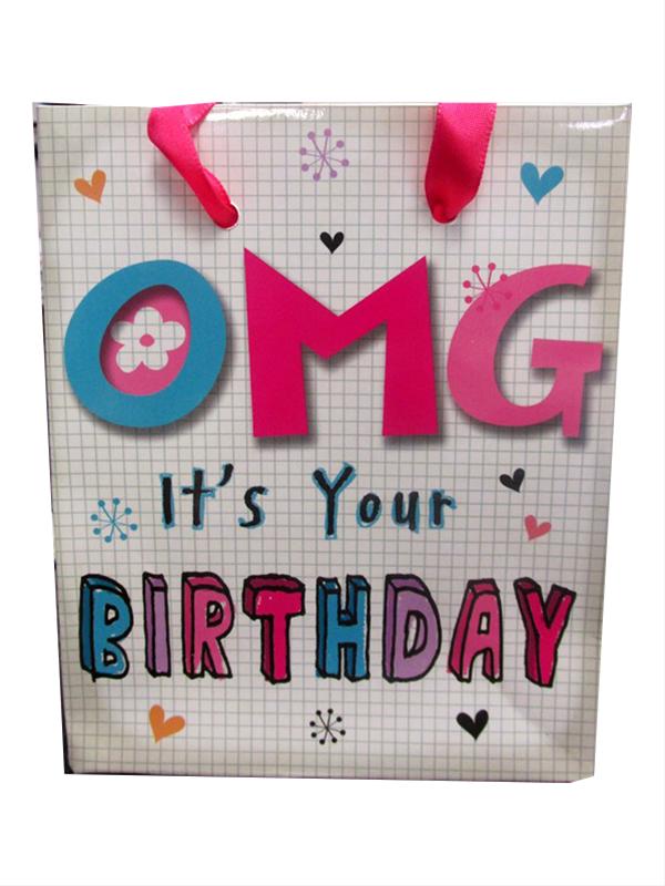 Image of Hgb273a  Small Gift Bag Omg Birthday Pk6