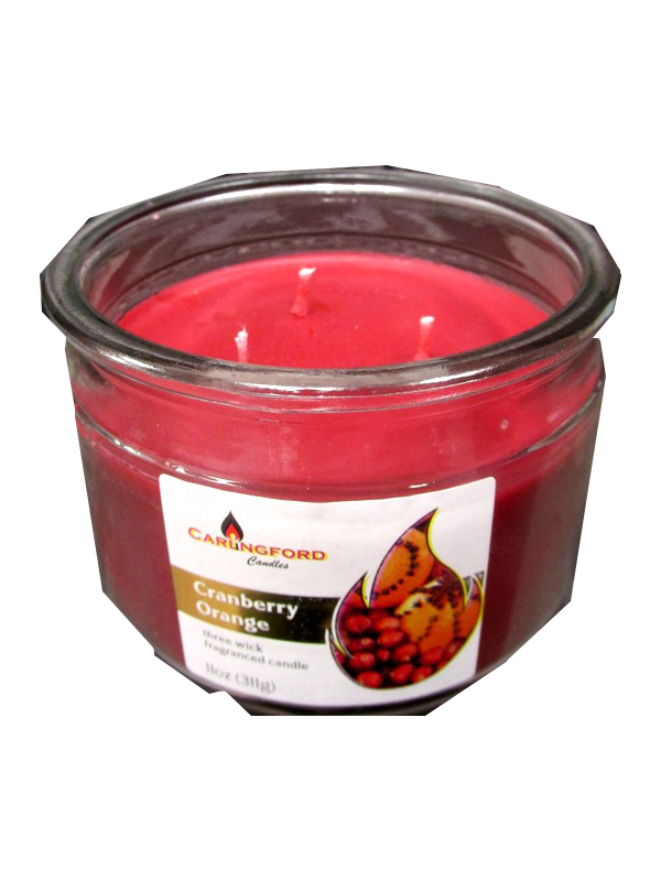 Image of Carlingford 3 Wick Candle Cranberry Ora  Pk6