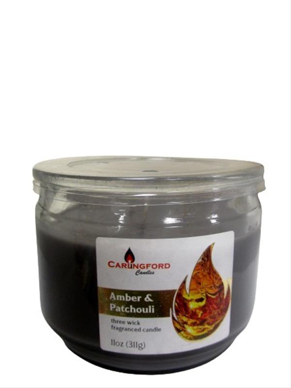 Image of Carlingford 3 Wick Candle Amber& Patchou  Pk6