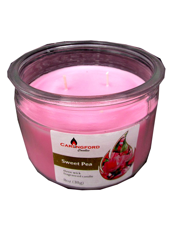 Image of Carlingford 3 Wick Candle Sweet Pea Pk6