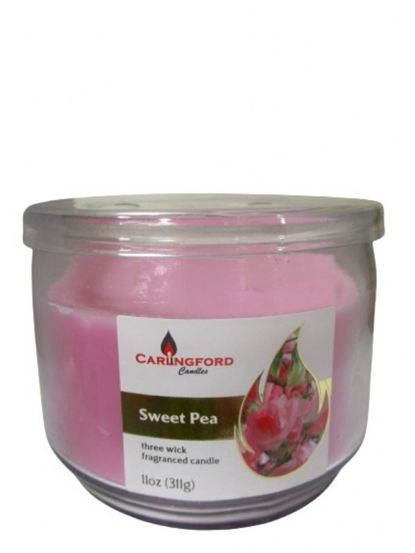 Image of Carlingford 3 Wick Candle Sweet Pea Pk6