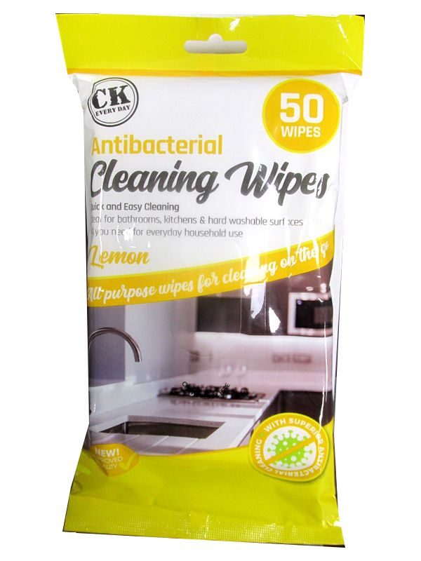 Image of Lemon Anti Bacterial Wipes Pk24x50'S