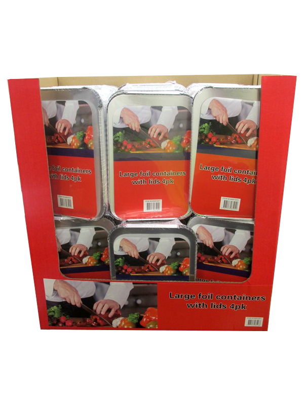 Image of Foil Containers With Lids  Lge 24x4pcs