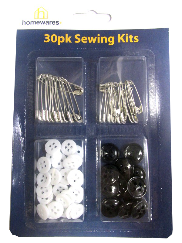 Image of Homewares + Sewing Buttons/safety Pins Pk24