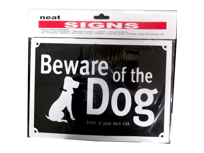 Image of Beware Of The Dog Sign Large Pk12 Md4314