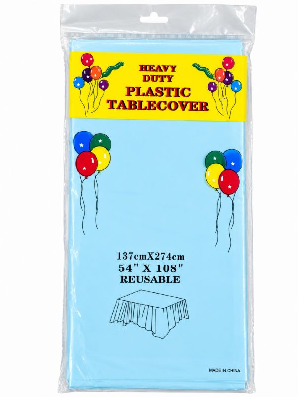 Photo of Blue Reusable Tablecloth '54x108' Pk10