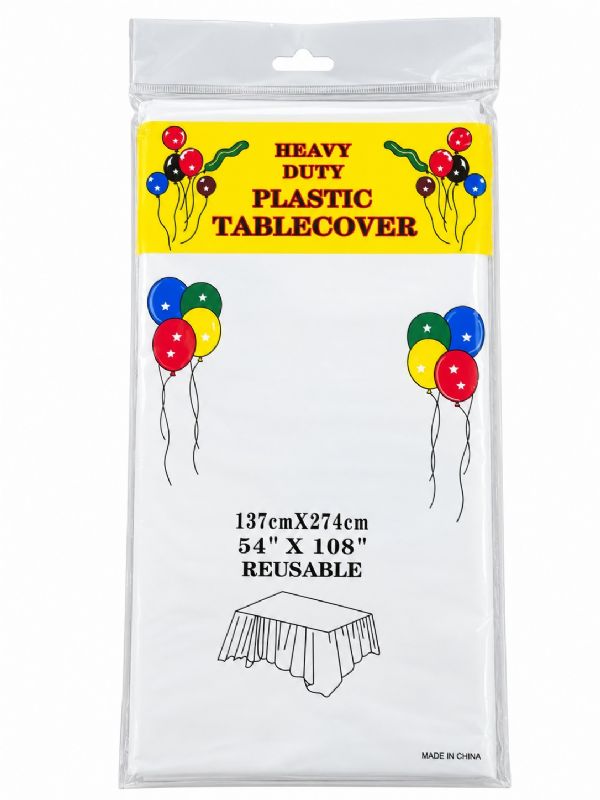 Photo of White Reusable Tablecloth '54x108' Pk10