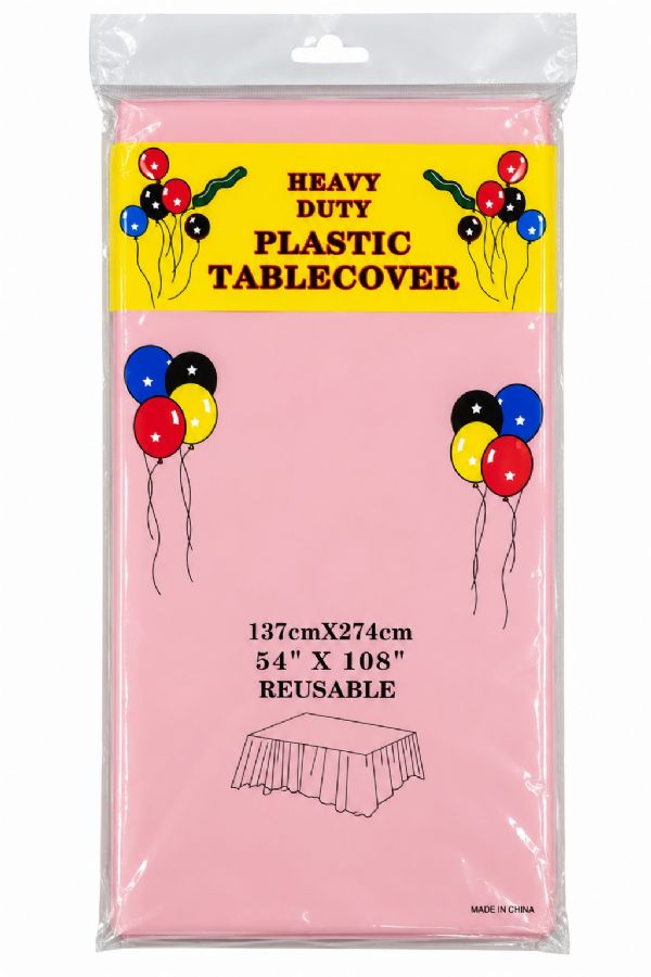 Photo of Pink Reusable Tablecloth '54x108' Pk10