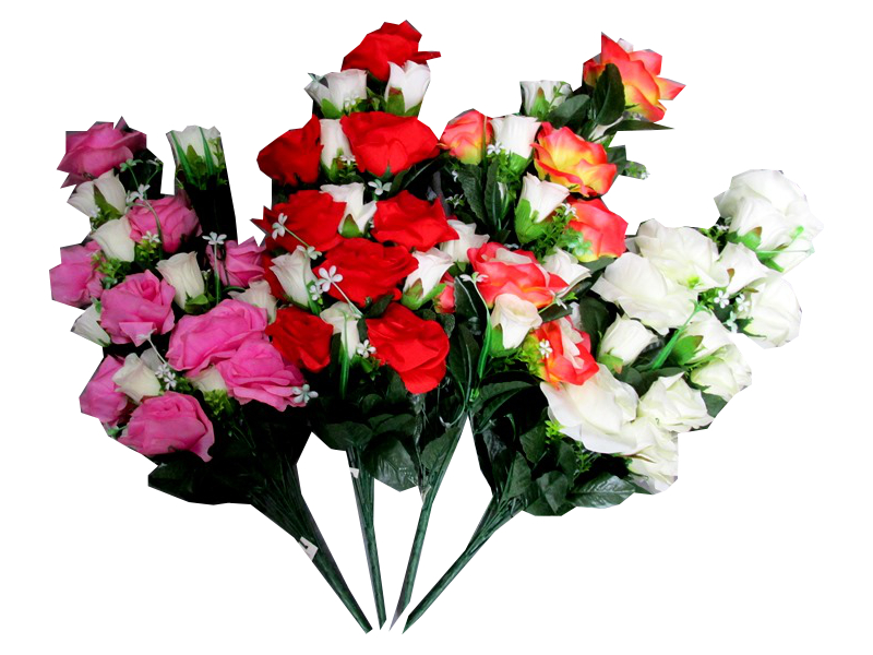 Image of Lge Mixed Open Bud Rose  Bouquet  Pk12