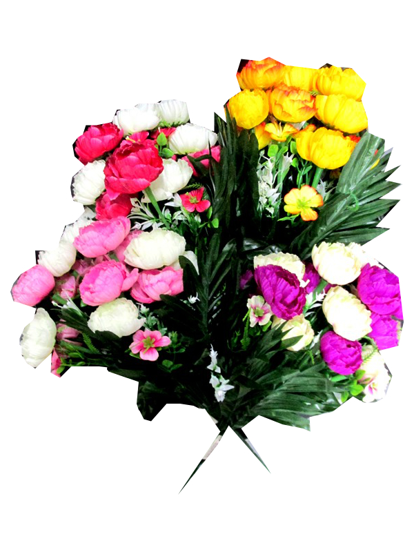 Image of Lge Bunch Peony With Fern Leaf Pk24