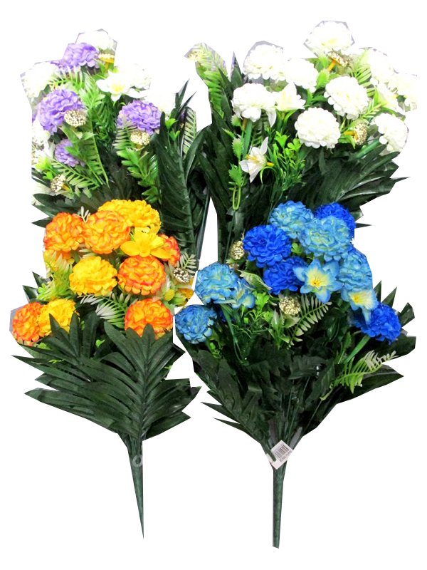 Image of Lge Bunch  Ballflower Bouquet/fern  Pk24
