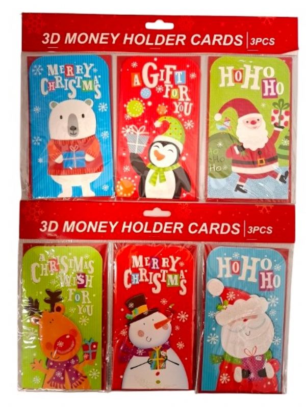 Photo of 3d Xmas Money Wallet 3pk Pk12x3's