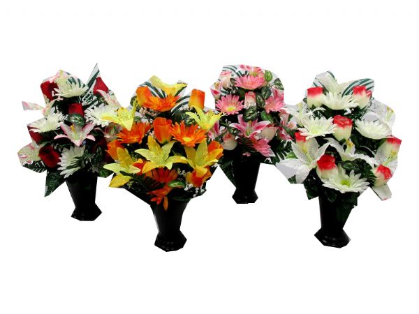 Photo of Tall Pedestal Grave Pot Asst 50cm/20' Pk8