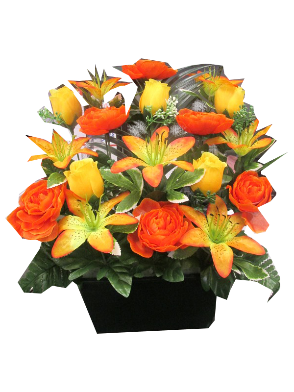 Image of Ranunculus With Lilly Grave Pot Pk6