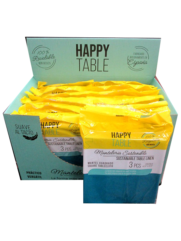 Image of Happytable 3pcs Blue Linen Table Cloth  Pk14