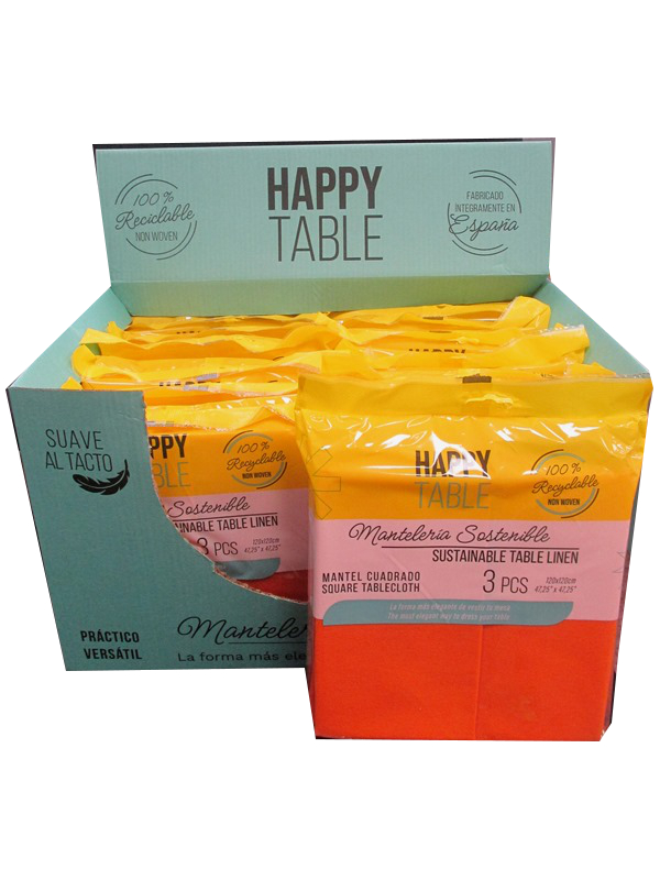 Image of Happytable 3pcs Orange Linen Tablecloth  Pk14