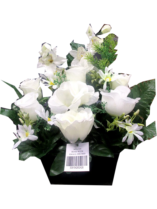 Image of Rose/orchid Grave Pot 30 X 15cm  Asst Pk8