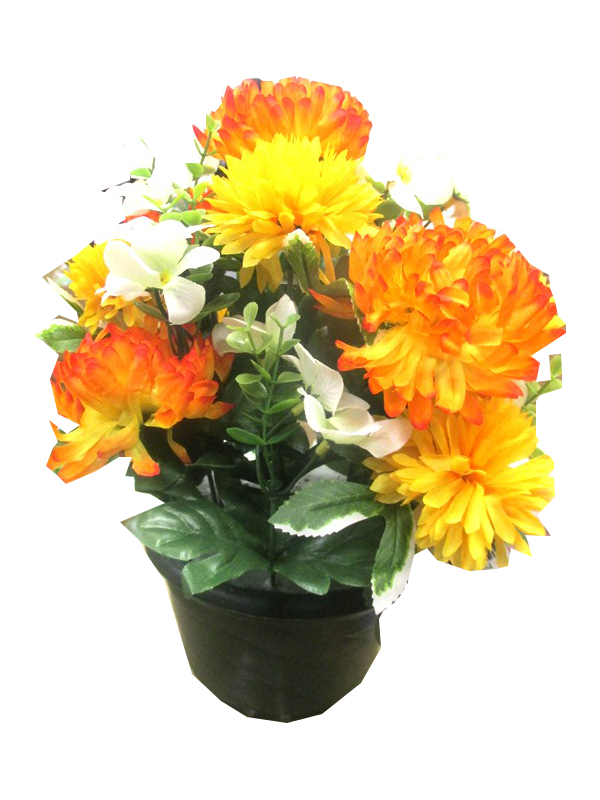 Image of Chrysanthemum Round Grave Pot 30x12