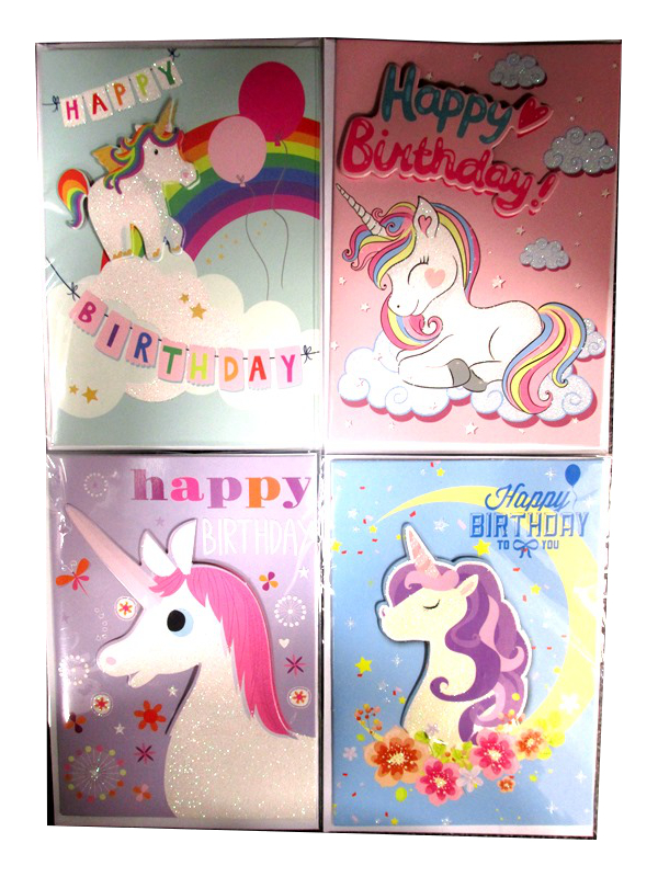 Image of Birthday Card Unicorn Pk12