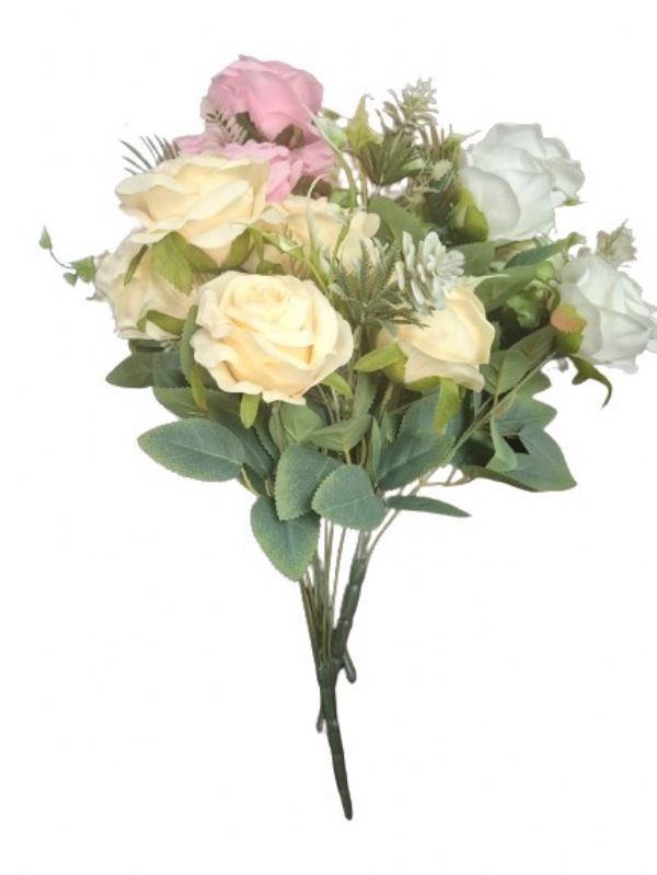Photo of Pastel Rose/fern Flower Bunch  Pk12