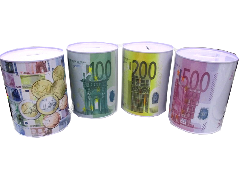 Image of Medium Money Tins Euro 15cm/6inchs Pk60