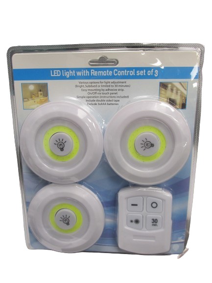 Image of Wardrobe Led Lights 3pk With Remote Pack24