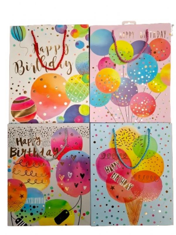 Photo of Large Balloons Birthday Gift Bag Pk12