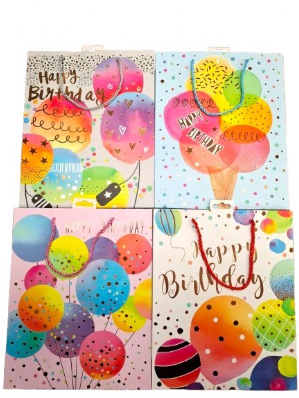 Photo of Ex Large Balloon Birthday Gift Bag Pk12