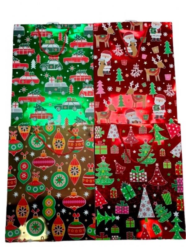 Photo of Ex Large Glossy Xmas Gift Bag 3 Asst Pk12