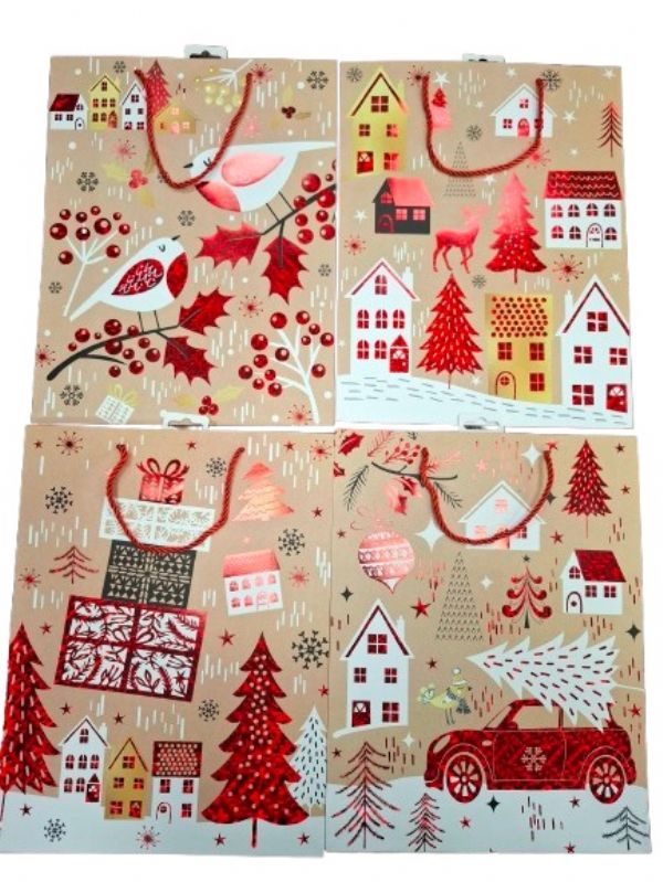 Photo of Ex Large Alpine Xmas 4 Asst Gift Bag Pk12