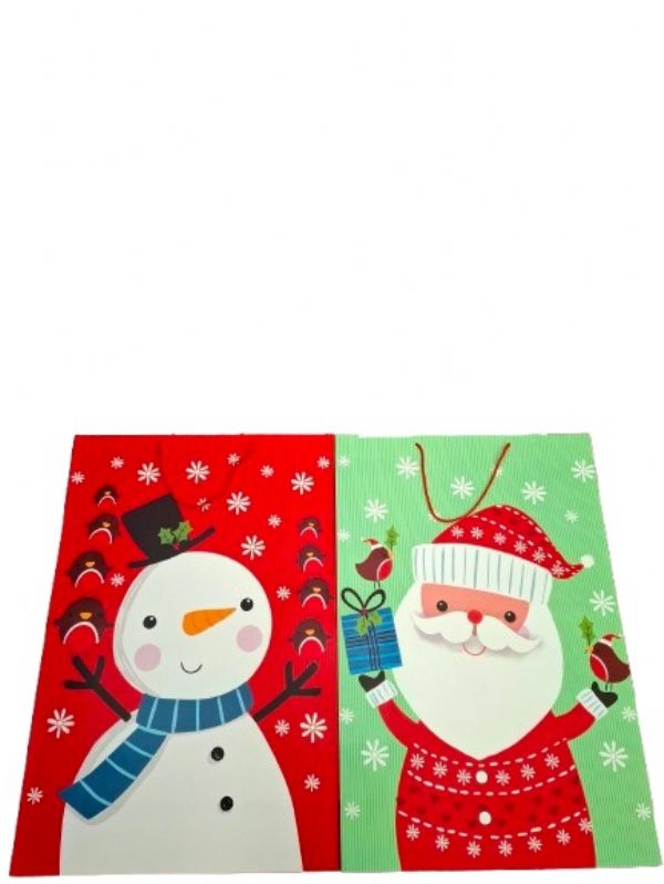 Photo of Giant Santa/snowman Gift Bag Pk12