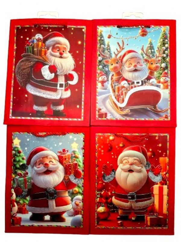 Photo of Medium Santa Xmas Presents Gift Bag Pk12