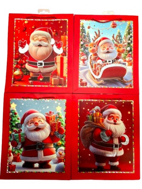 Photo of Large Santa Xmas Presents Gift Bag Pk12
