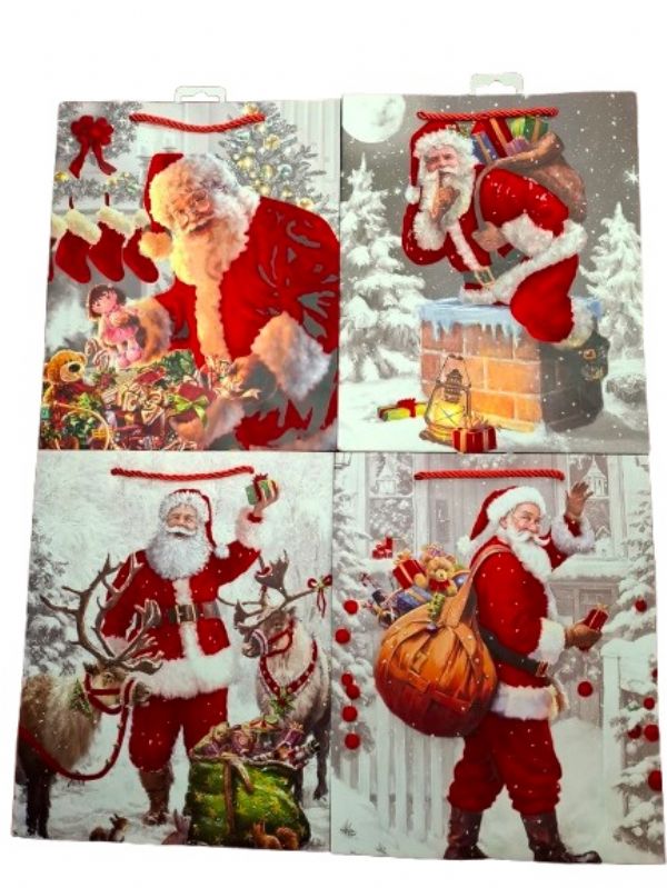 Photo of Large Velvet Santa Xmas Gift Bag Pk12