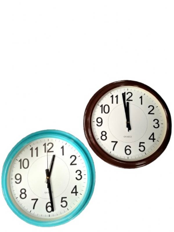 Photo of Large Wall Clock 2 Asst 15in/38.1cm Pk12