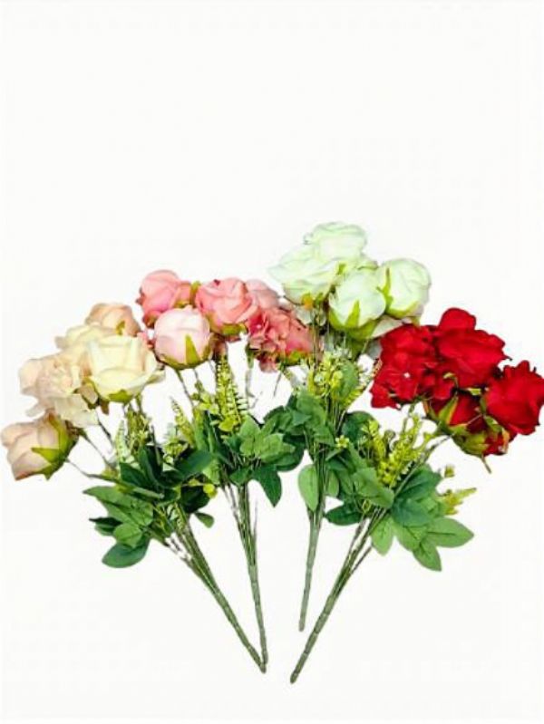 Photo of Large Rose Bunch 9 Head Asstd Pk12