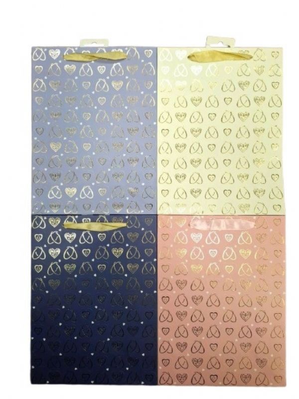 Photo of Medium Metalic Hearts Gifr Bag Pk12