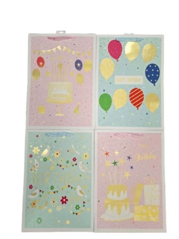 Photo of Ex Lge  Pastel Birthday Bag Assorted Pk12