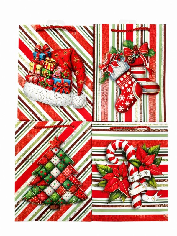 Photo of Medium Christmas Cheer Gift Bag Pk12