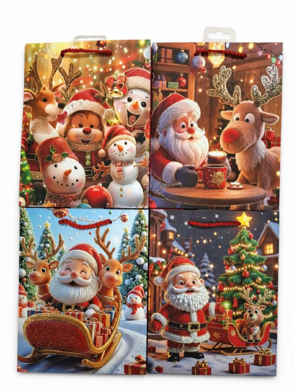 Photo of Medium Santa And Pals Gift Bag Pk12
