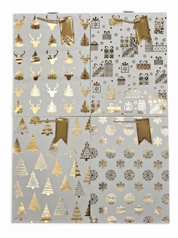 Photo of Large Golden Winter  Gift Bag Pk12