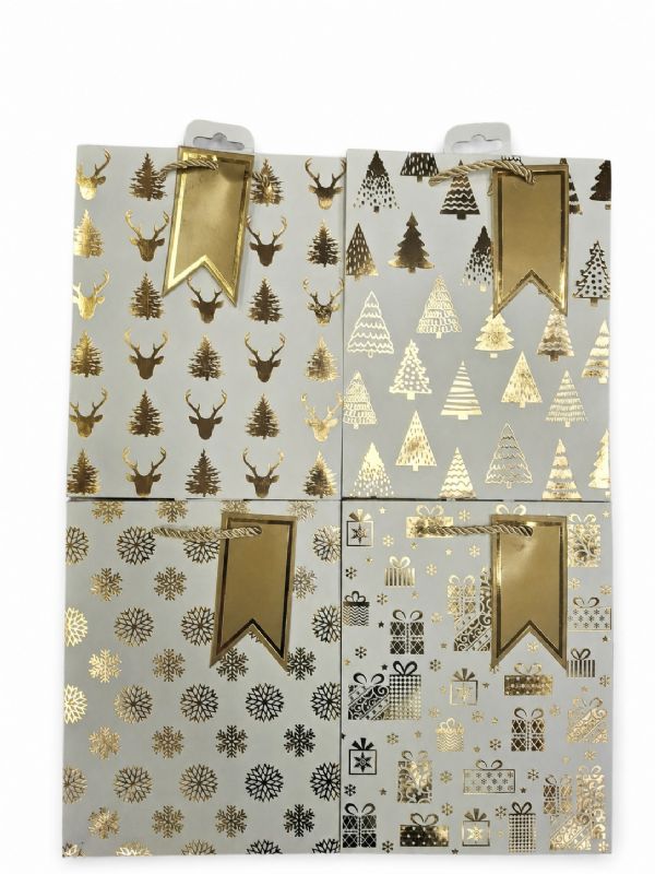 Photo of Ex Large Golden Winter Gift Bag Pk12