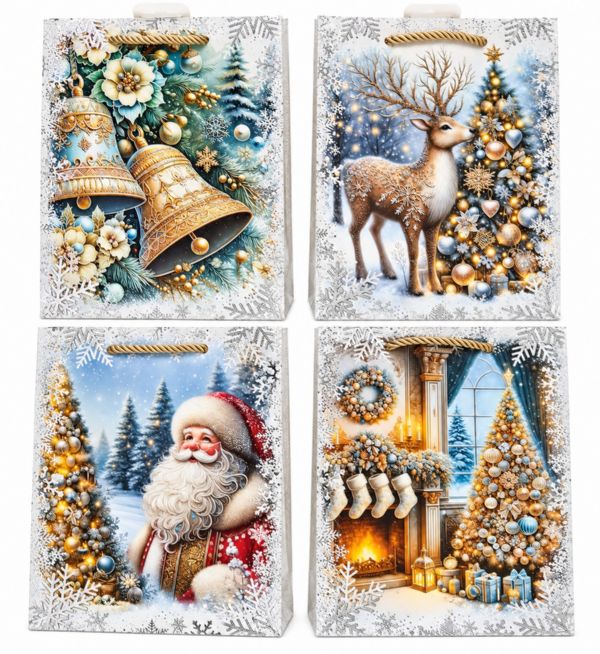 Photo of Medium Christmas In The Snow Gift Bag Pk12