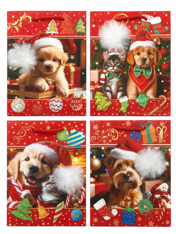 Photo of Medium Furry Friends Christmas Gift Bag Pk12