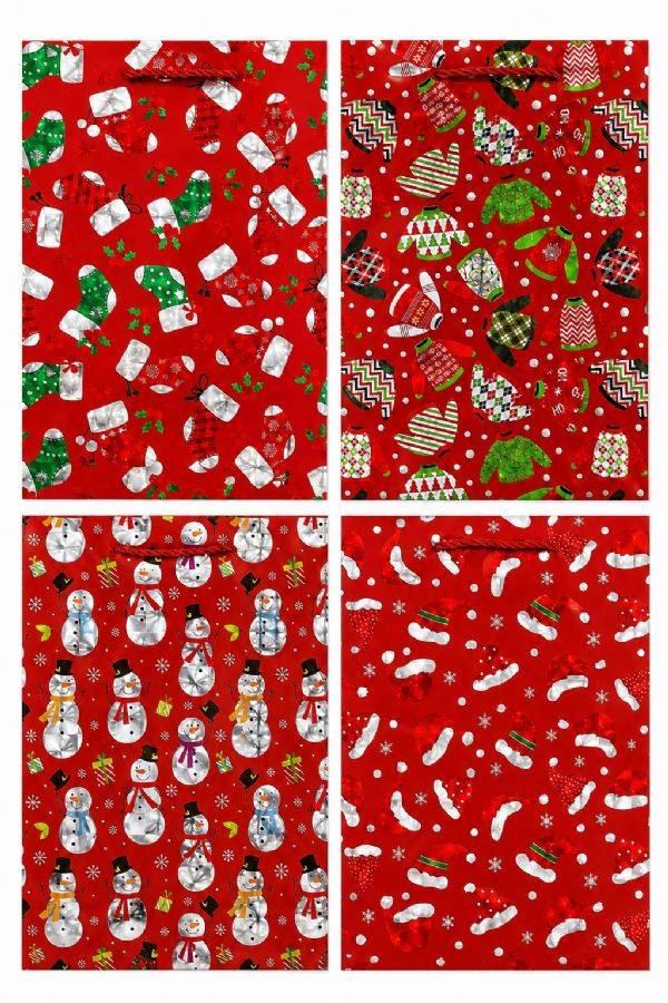 Photo of Medium Merry Christmas Mix  Gift Bag Pk12