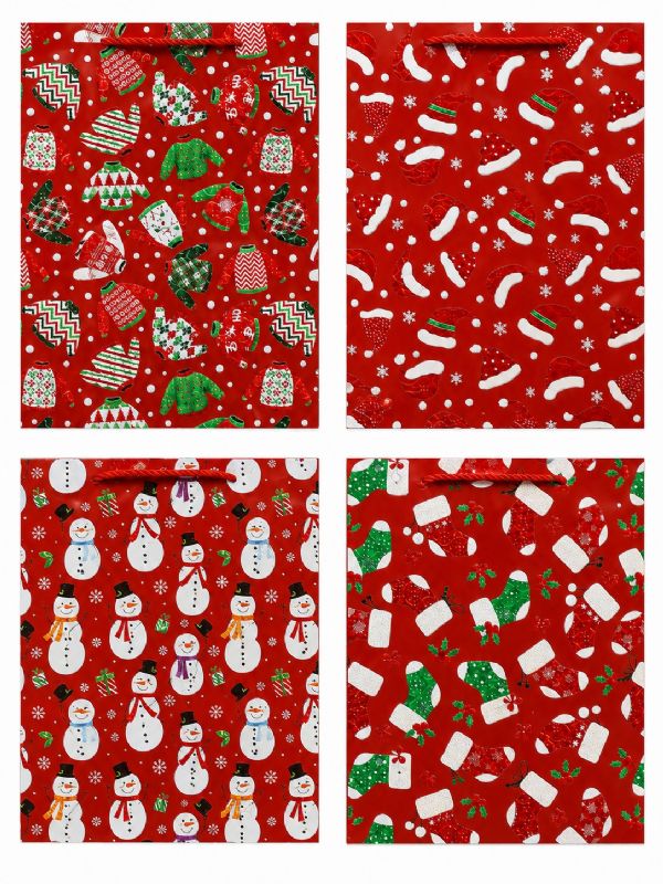 Photo of Large Merry Christmas Mix Gift Bag Pk12