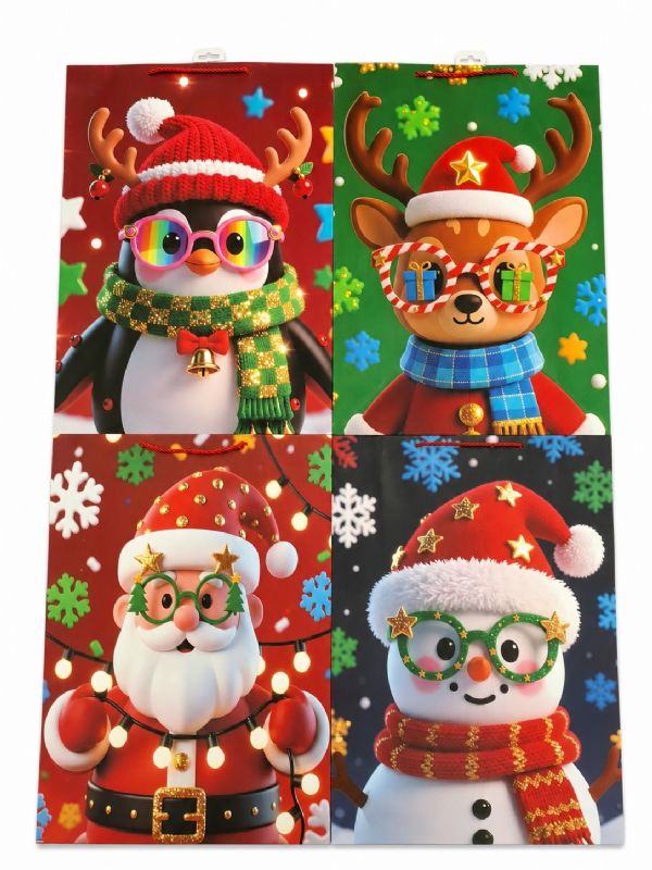 Photo of Half Giant Cute Xmas Penguins Gift Bag Pk12