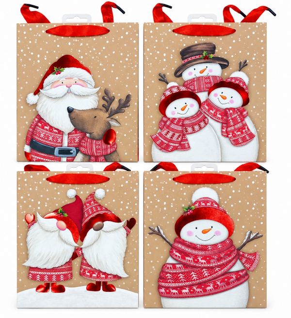 Photo of Snowy Santa Medium Gift Bag Pk12