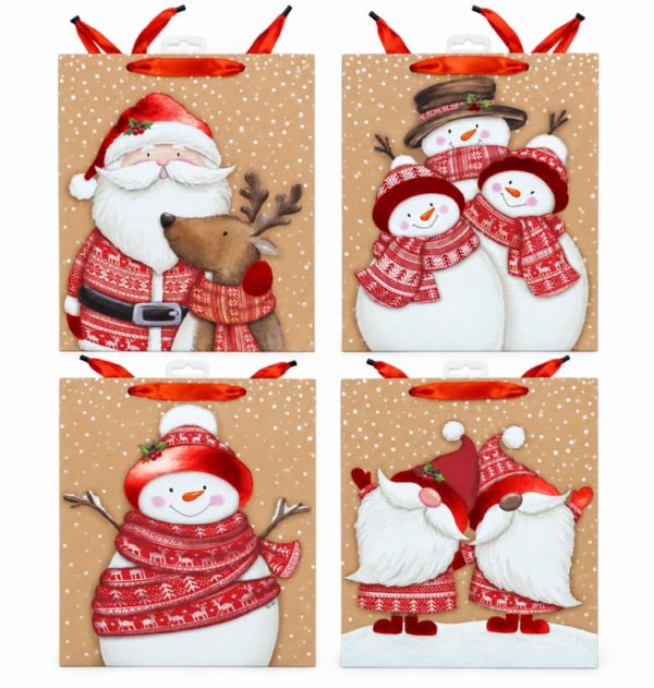 Photo of Snowy Santa Large Gift Bag Pk12